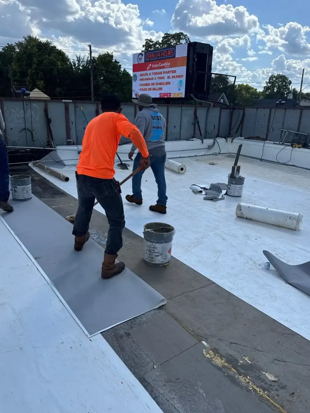 Commercial roof inspection documented in Greentown